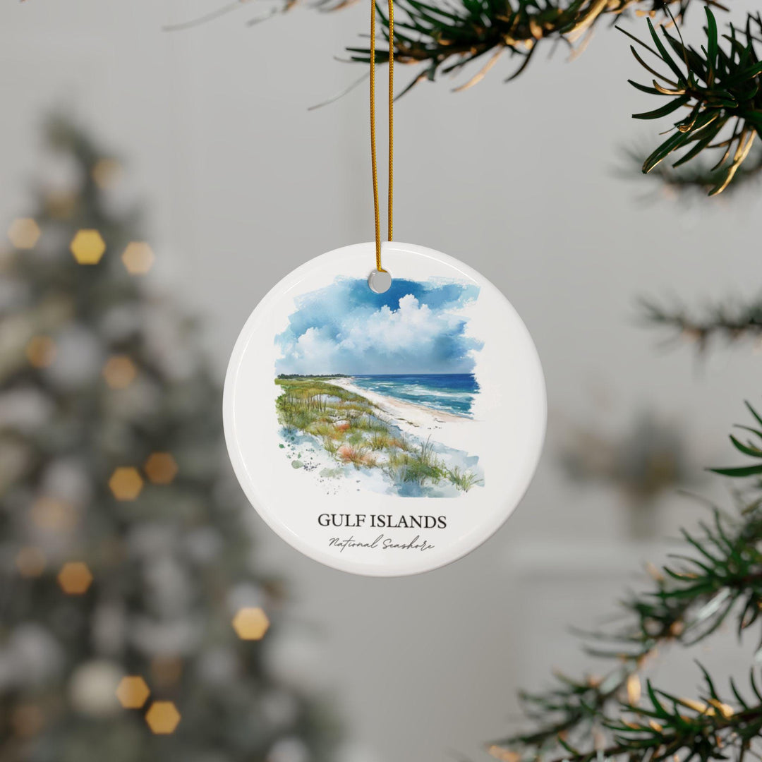 Gulf Islands Ornament: Unique Gulf Islands Souvenir, Alabama Xmas Decor, and Authentic Gulf of Mexico Gift