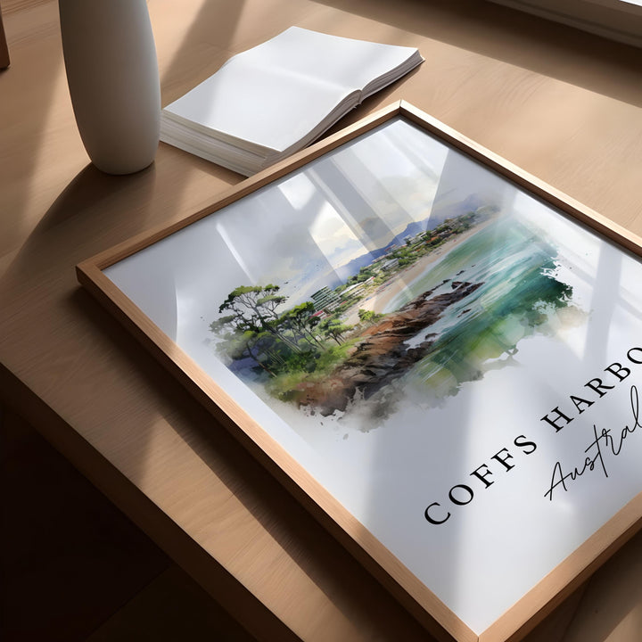 Coffs Harbour Australia wall art - Australia, Coffs Harbour poster, Wedding gift, Birthday present, Custom Text, Personalized Gift