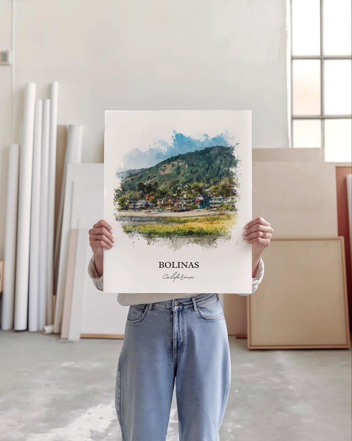 Bolinas, California – Watercolor Art Print