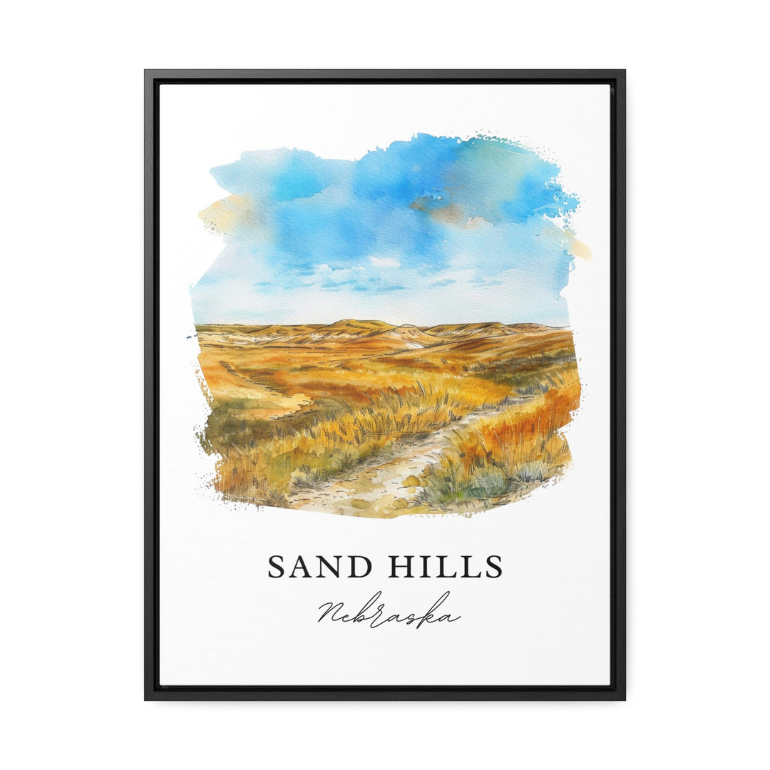 Sand Hills NE Wall Art, Sand Hills Print, Sand Hills Nebraska Watercolor, Nebraska Art Gift,