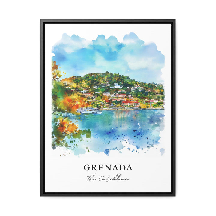 Grenada Wall Art, Grenada Caribbean Print, Grenada Watercolor Art, Grenada Island Gift,
