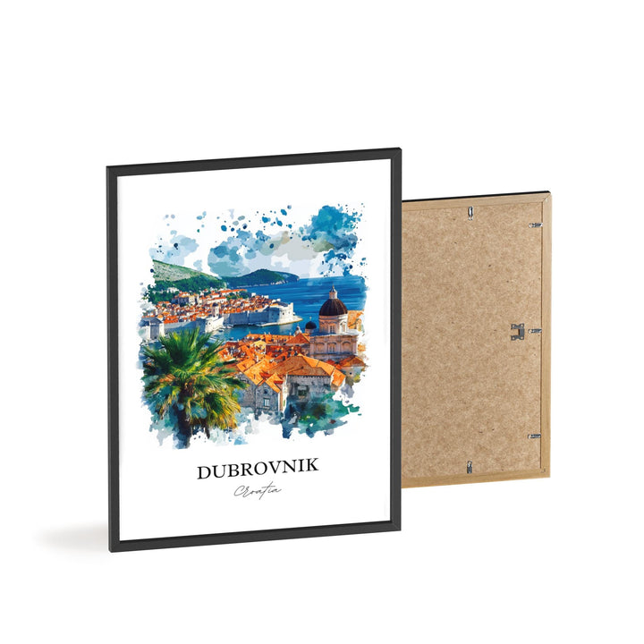 Dubrovnik Wall Art, Dubrovnik Croatia Print, Croatia Watercolor Art, Dubrovnik Gift, Travel Print, Travel Poster, Housewarming Gift