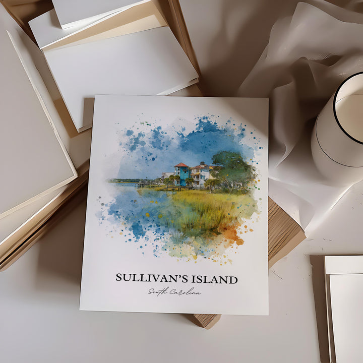 Sullivans Island, SC – Watercolor Art Print