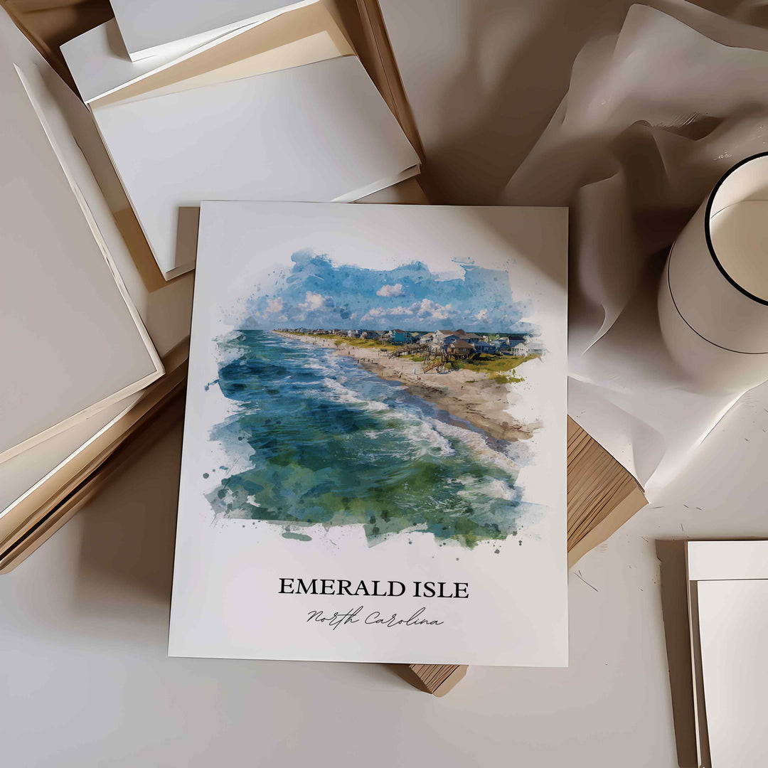 Emerald Isle, North Carolina – Watercolor Art Print