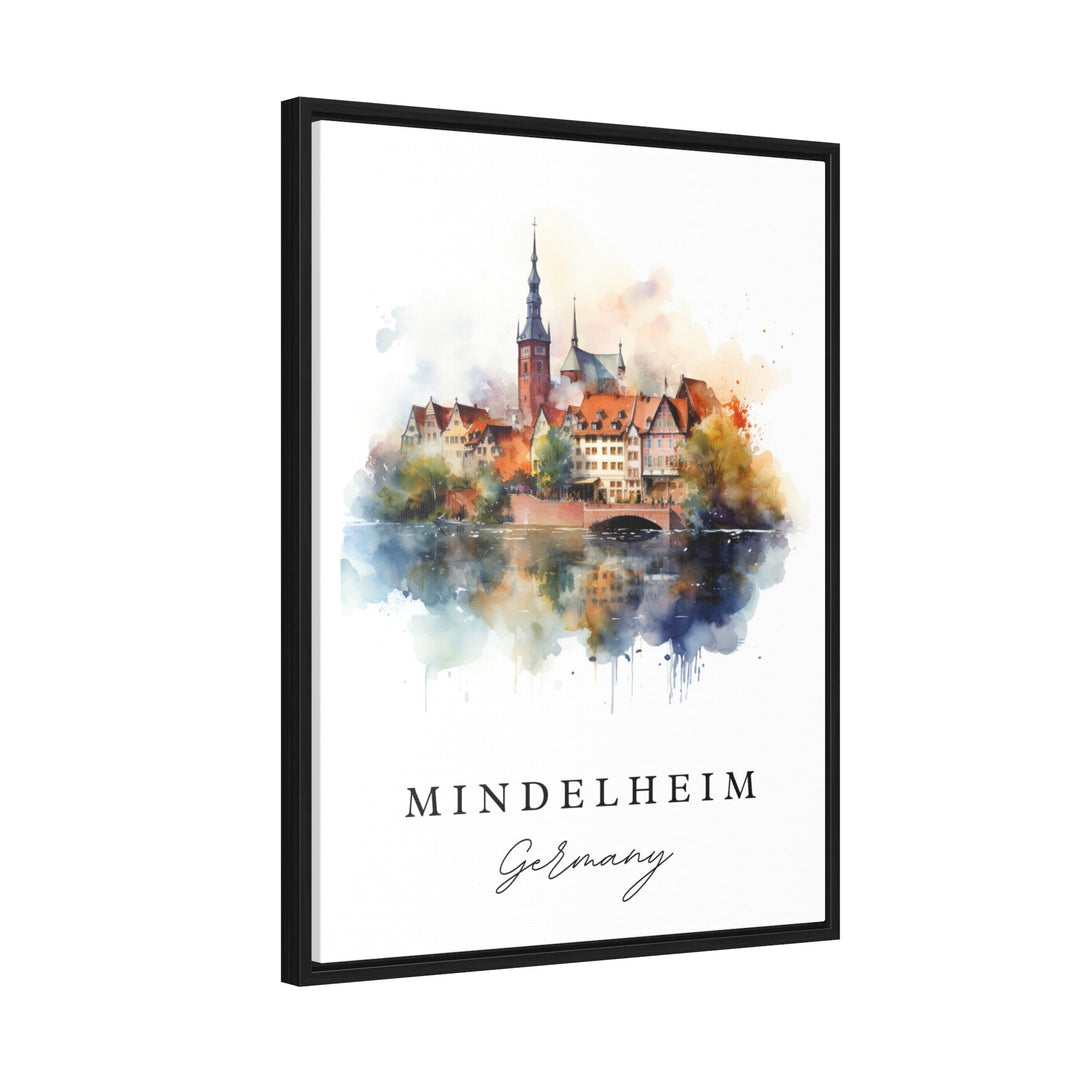 Mindelheim traditional travel art - Germany, Mindelheim poster print, Wedding gift, Birthday present, Custom Text, Perfect Gift