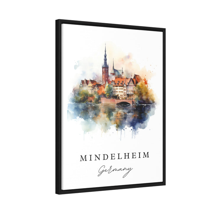 Mindelheim traditional travel art - Germany, Mindelheim poster print, Wedding gift, Birthday present, Custom Text, Perfect Gift