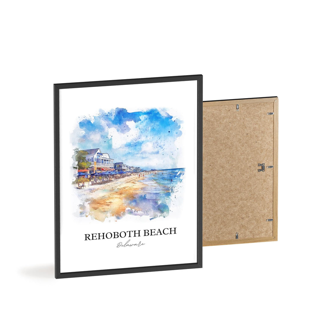 Rehoboth Beach Wall Art, Rehoboth Print, Delaware Watercolor Art, Rehoboth Beach Gift, Travel Print, Travel Poster, Housewarming Gift