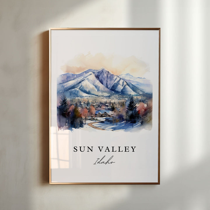 Sun Valley Idaho wall art - Idaho, Sun Valley Ski poster print, Sun Valley ID Wedding gift, Birthday present, Custom Text, Perfect Gift