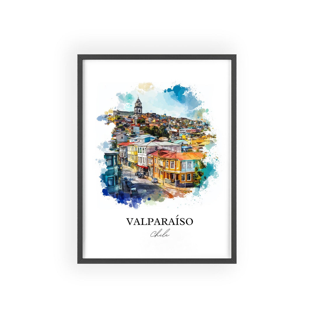 Valparaíso Wall Art, Valparaíso Print, Chile Watercolor Art, Valparaíso Chile Gift, Travel Print, Travel Poster, Housewarming Gift
