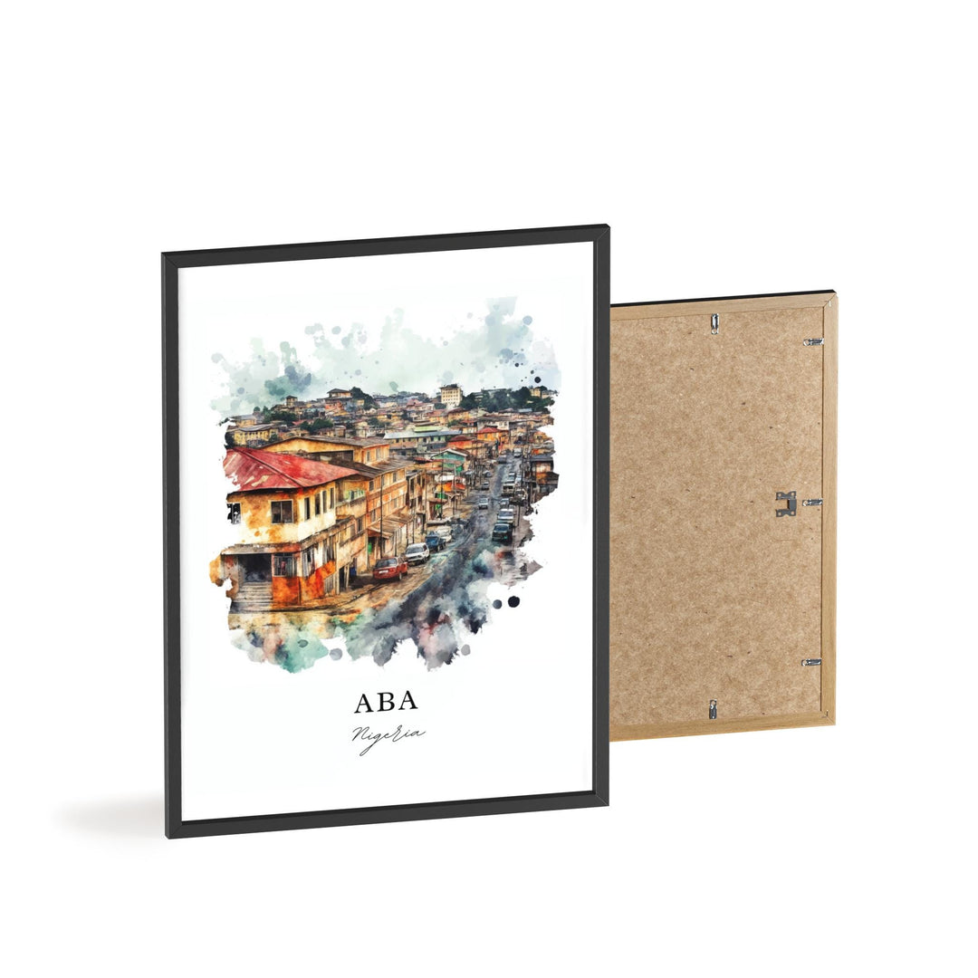 Aba Nigeria Wall Art, Nigeria Print, Nigeria Watercolor Art, Aba Nigeria Gift, Travel Print, Travel Poster, Housewarming Gift