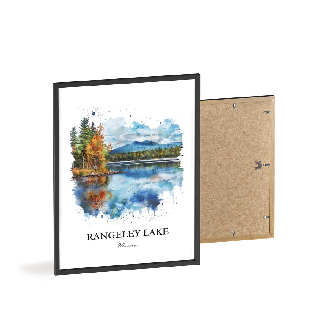 Rangeley Lake Wall Art, Franklin County Print, Maine Watercolor Art, Rangeley Lake Gift, Travel Print, Travel Poster, Housewarming Gift