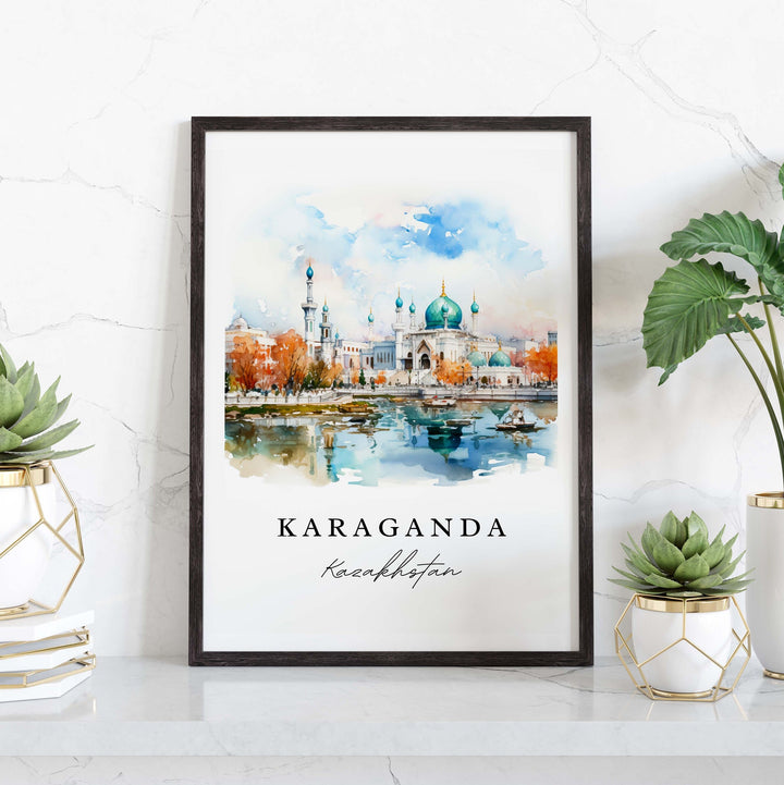 Karaganda wall art - Kazakhstan, Karaganda print, Wedding gift, Karaganda Birthday present, Custom Text, Perfect Gift