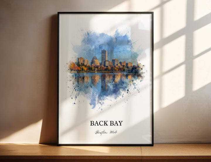 Back Bay, Massachusetts – Watercolor Art Print