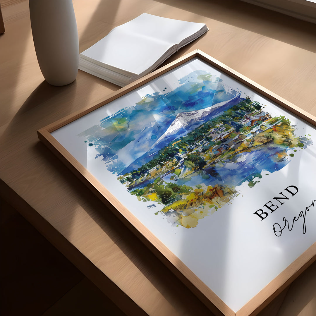 Bend, Oregon – Watercolor Art Print