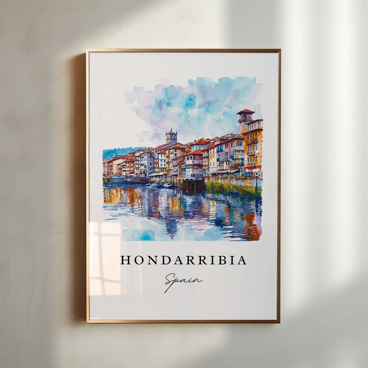 Hondarribia Spain wall art - Spain, Hondarribia print, Hondarribia Espana Wedding gift, Birthday present, Custom Text, Perfect Gift