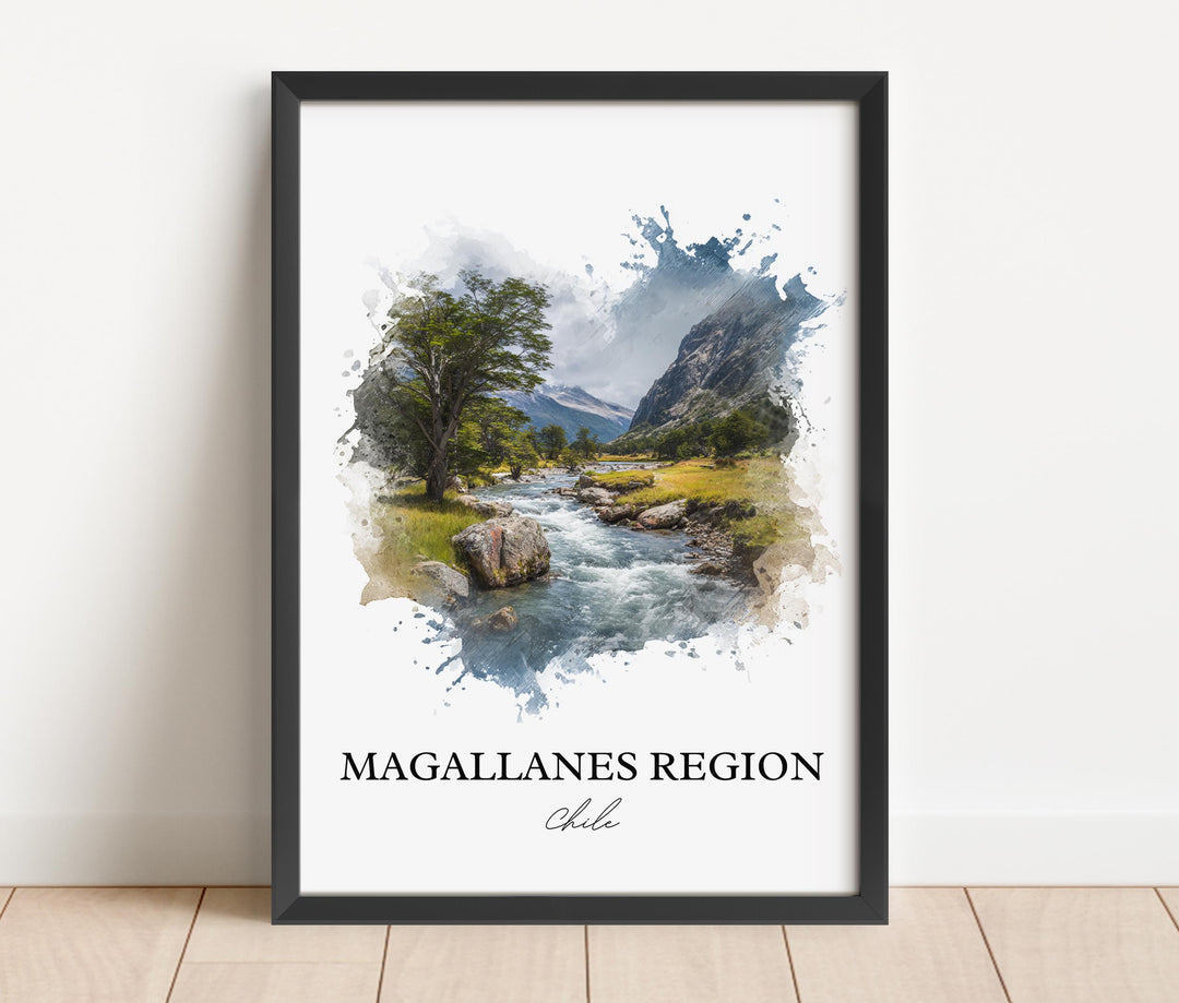 Magallanes Region Wall Art, Última Print, Chile Watercolor Art, Magallanes Chile Gift, Chile Travel Print, Travel Poster, Housewarming Gift