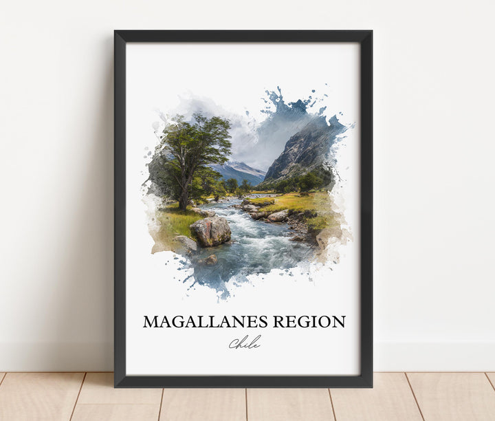 Magallanes Region Wall Art, Última Print, Chile Watercolor Art, Magallanes Chile Gift, Chile Travel Print, Travel Poster, Housewarming Gift
