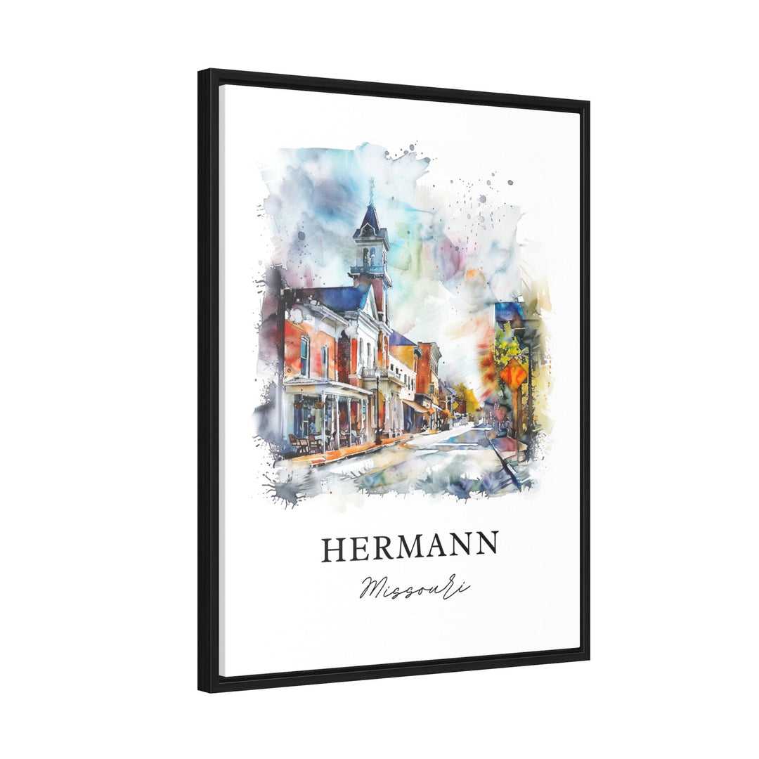 Hermann Missouri Art, Hermann Print, Hermann Watercolor, Hermann MO Gift,