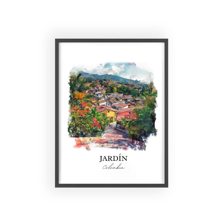 Jardín Colombia Wall Art, Antioquia Print, Colombia Watercolor Art, Jardín Colombia Gift, Travel Print, Travel Poster, Housewarming Gift