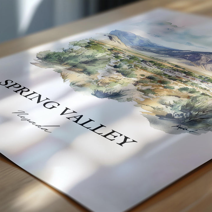 Spring Valley NV Wall Art, Las Vegas Print, Clark County Watercolor Art, Amsterdam Gift, Travel Print, Travel Poster, Housewarming Gift