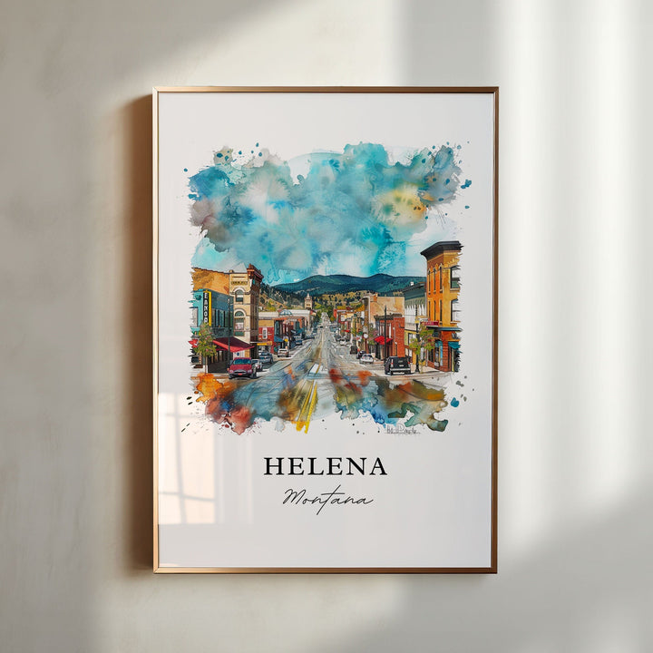 Helena Montana Wall Art, Helena Print, Helena Watercolor, Helena Montana Gift, Travel Poster, Housewarming Gift