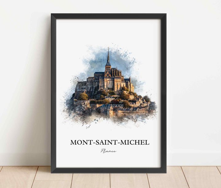 Mont-Saint-Michel, France – Watercolor Art Print
