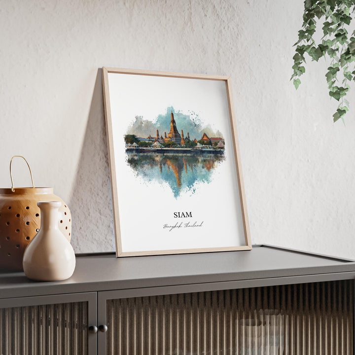 Siam Bangkok Wall Art, Bangkok Print, Bangkok Watercolor Art, Bangkok Thailand Gift, Thailand Print, Travel Poster, Housewarming Gift
