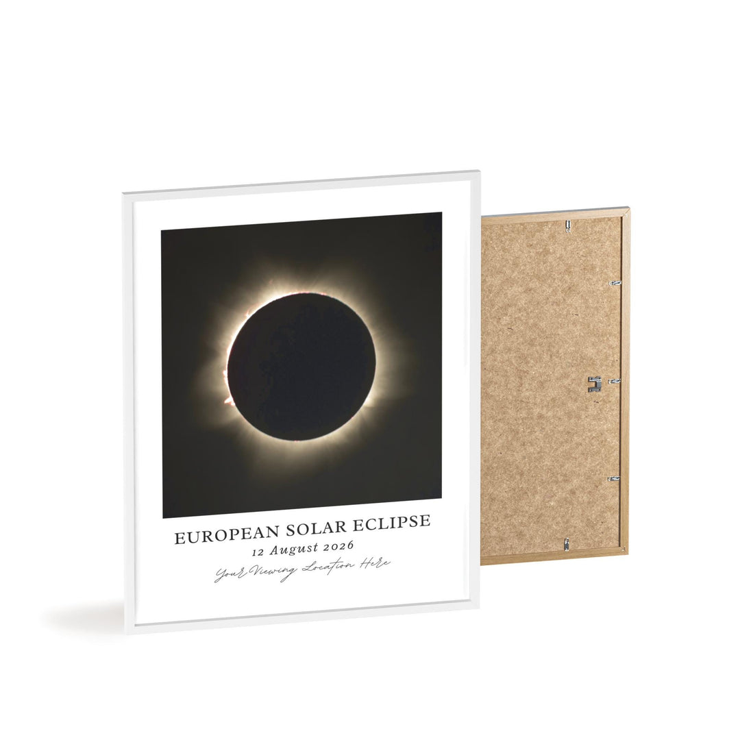 Solar Eclipse Wall Art, 2026 European Eclipse Poster Aug 12 Print, Custom Location