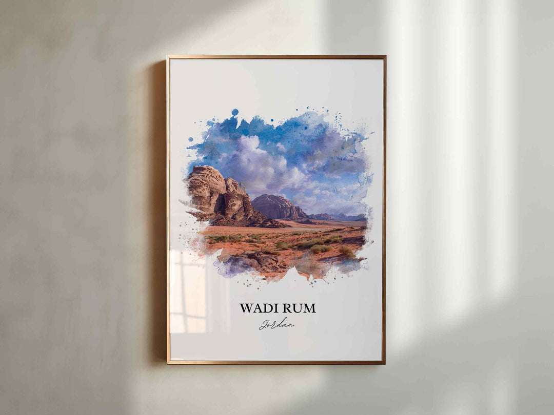 Wadi Rum, Jordan – Watercolor Art Print