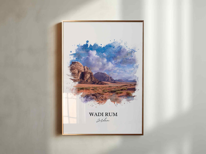 Wadi Rum, Jordan – Watercolor Art Print