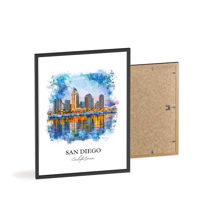 San Diego Wall Art, San Diego Print, San Diego Watercolor Art, San Diego Skyline Gift, Travel Print, Travel Poster, Housewarming Gift