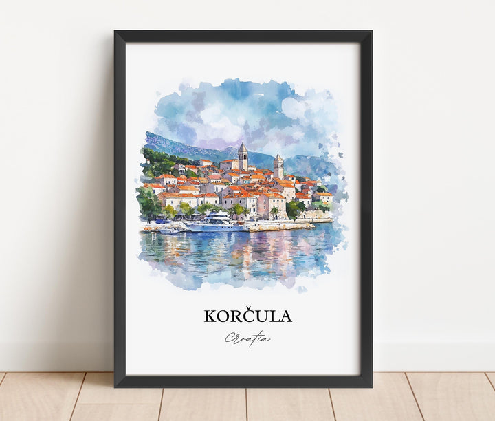 Korcula, Croatia – Watercolor Art Print
