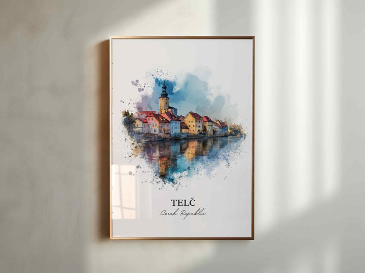 Telc, Czech Republic – Watercolor Art Print