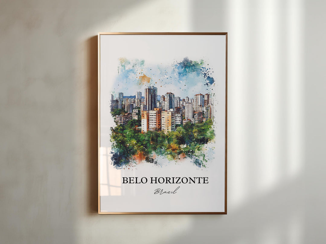 Belo Horizonte, Brazil – Watercolor Art Print