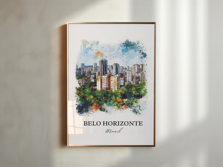 Belo Horizonte, Brazil – Watercolor Art Print