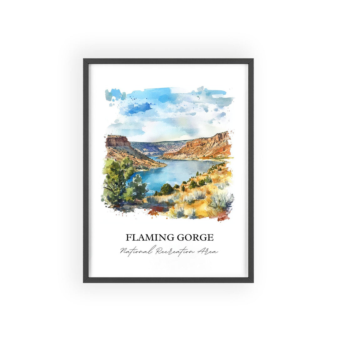 Flaming Gorge, USA – Watercolor Art Print