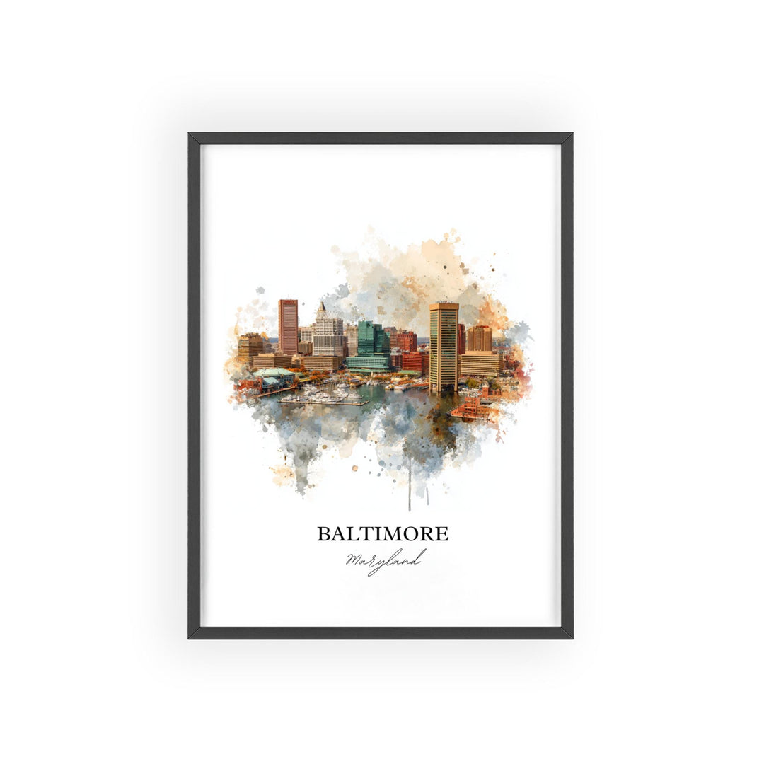 Baltimore, Maryland – Watercolor Art Print