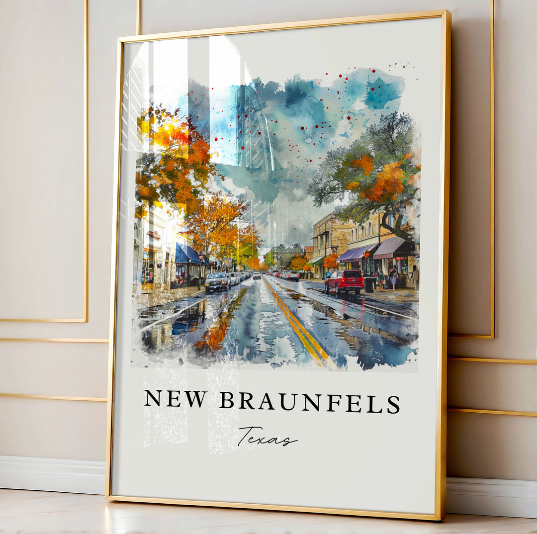 New Braunfels Wall Art, Texas Print, New Braunfels Wall Art, New Braunfels Gift, Travel Print, Travel Gift, Housewarming Gift