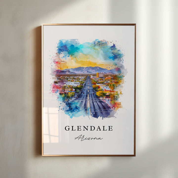 Glendale AZ Wall art - Arizona, Glendale print, Glendale Arizona Wedding gift, Birthday present, Custom Text, Perfect Gift