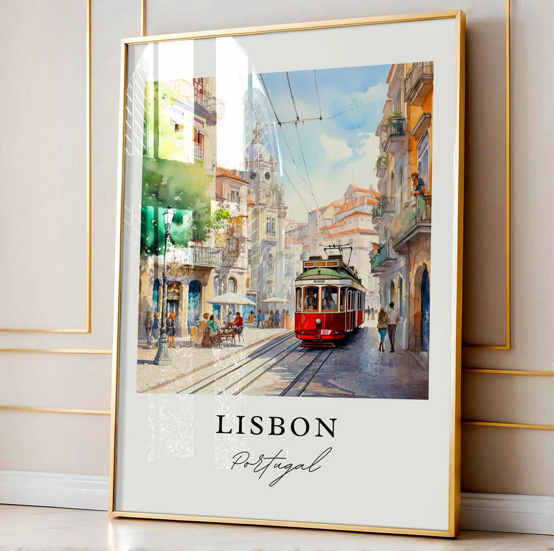 Lisbon Portugal wall art - Portugal, Lisbon poster, Lisbon Wedding gift, Lisbon Birthday present, Custom Text, Personalised Gift