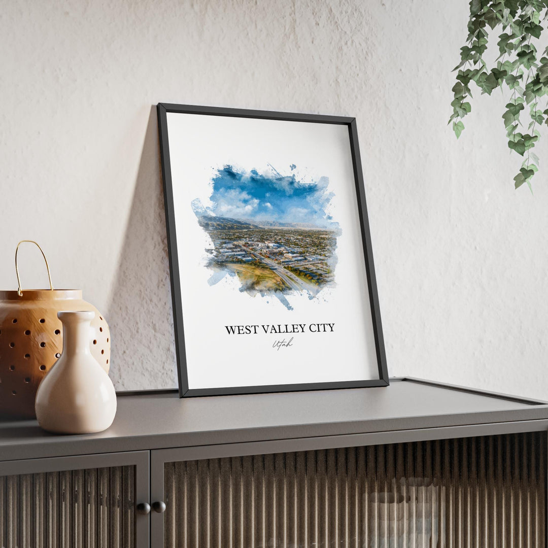 West Valley City, Utah Wall Art, Utah Print, Salt Lake City Watercolor Art, West Valley City Gift, Travel Print, Travel Poster, Housewarming Gift