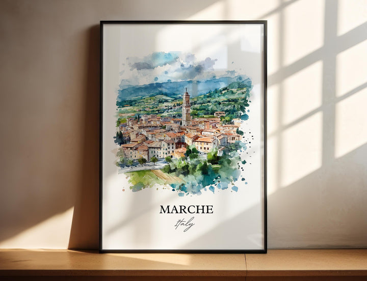 Marche Italy Wall Art, Le Marche Italia Print, Italy Watercolor Art, Marche Italy Gift, Travel Print, Travel Poster, Housewarming Gift