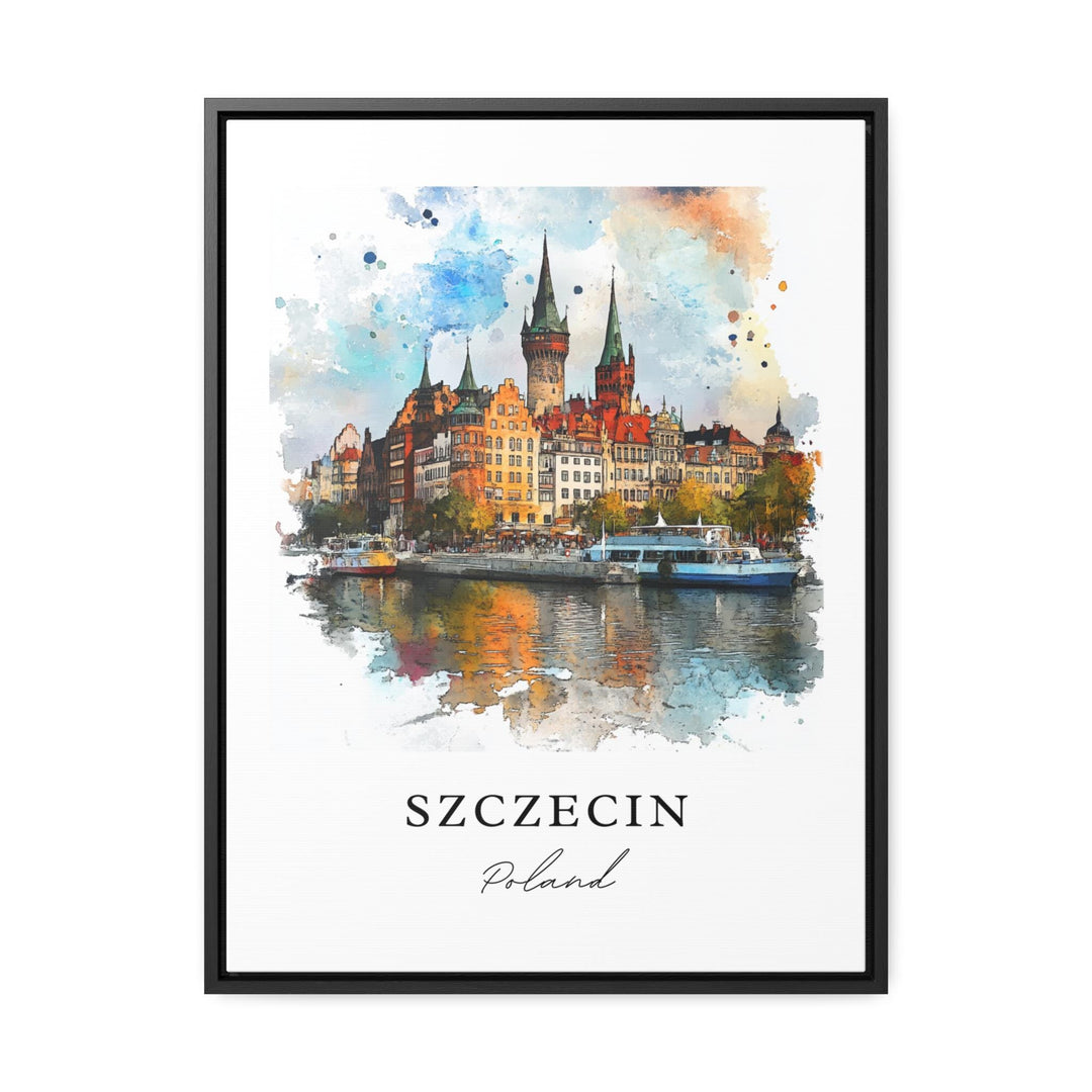 Szczecin Wall Art, Szczecin Poland Print, Szczecin Watercolor Art, Oder River Poland Gift,