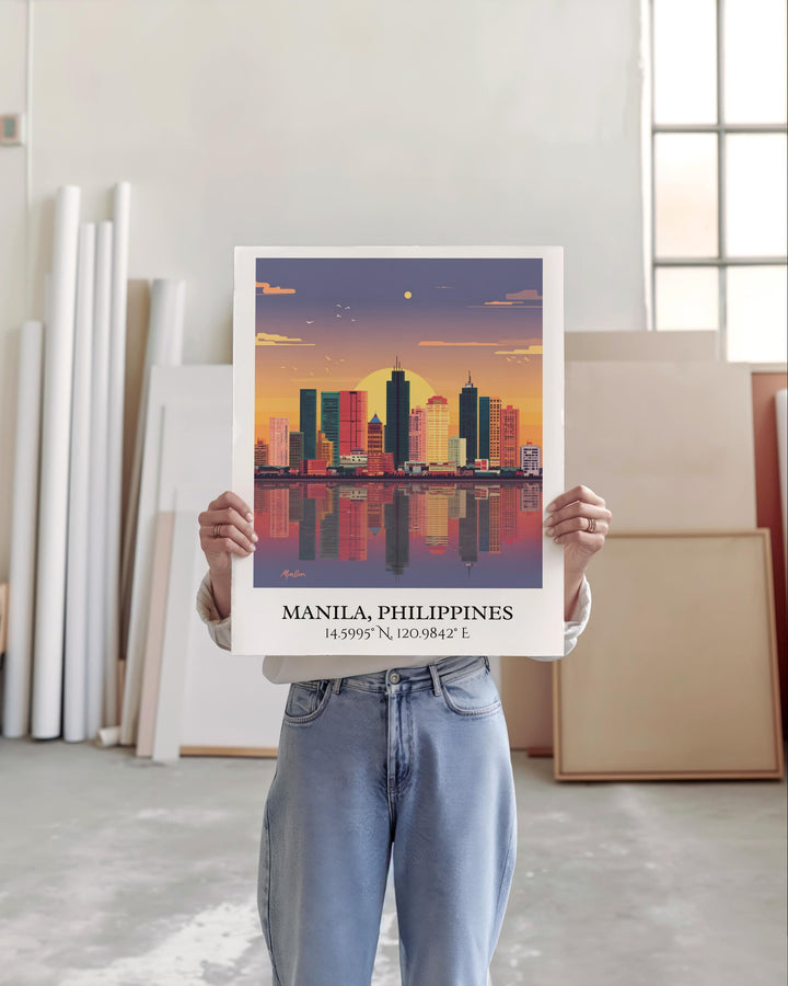 Manila Art, Philippines Retro Travel Art, Manila Home Decor, Philippines Gift, Manila Travel Art, Travel Prints, Housewarming Gift