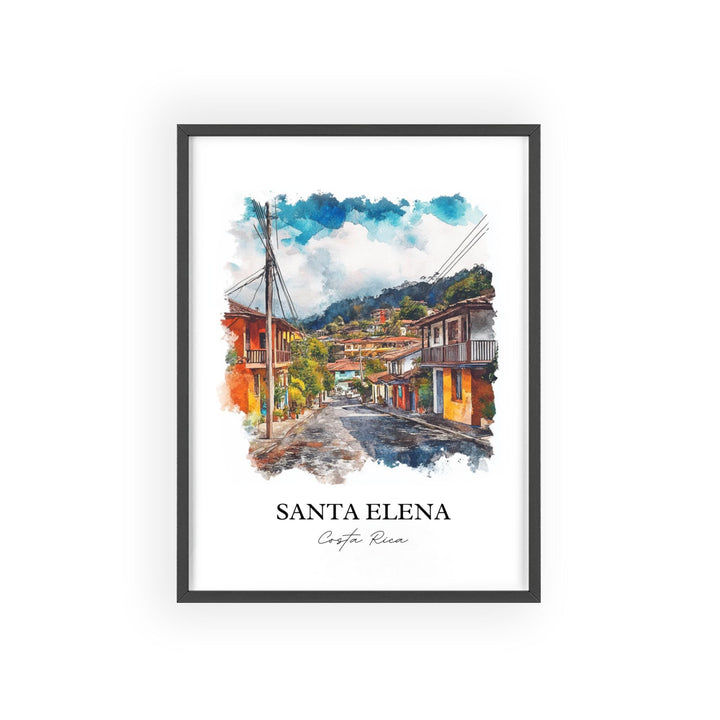 Santa Elena Wall Art, Monteverde Print, Costa Rica Watercolor Art, Santa Elena Gift, Travel Print, Travel Poster, Housewarming Gift