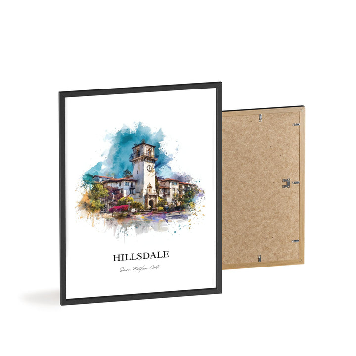 San Mateo, California – Watercolor Art Print