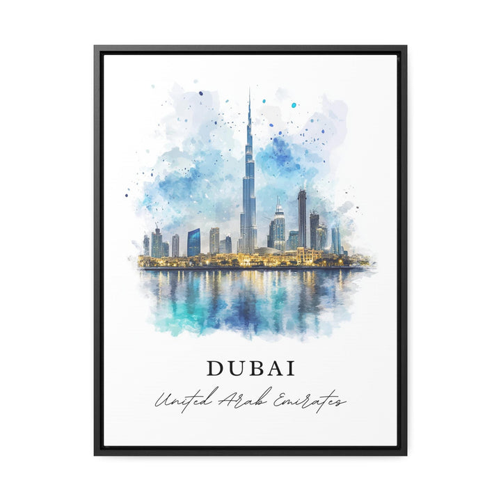 Dubai UAE Wall Art, Dubai Print, Dubai Skyline Watercolor Art, United Arab Emirates Art Gift,