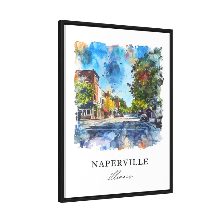 Naperville IL Wall Art, Naperville Illinois Print, Naperville Watercolor, Illinois Town Gift,