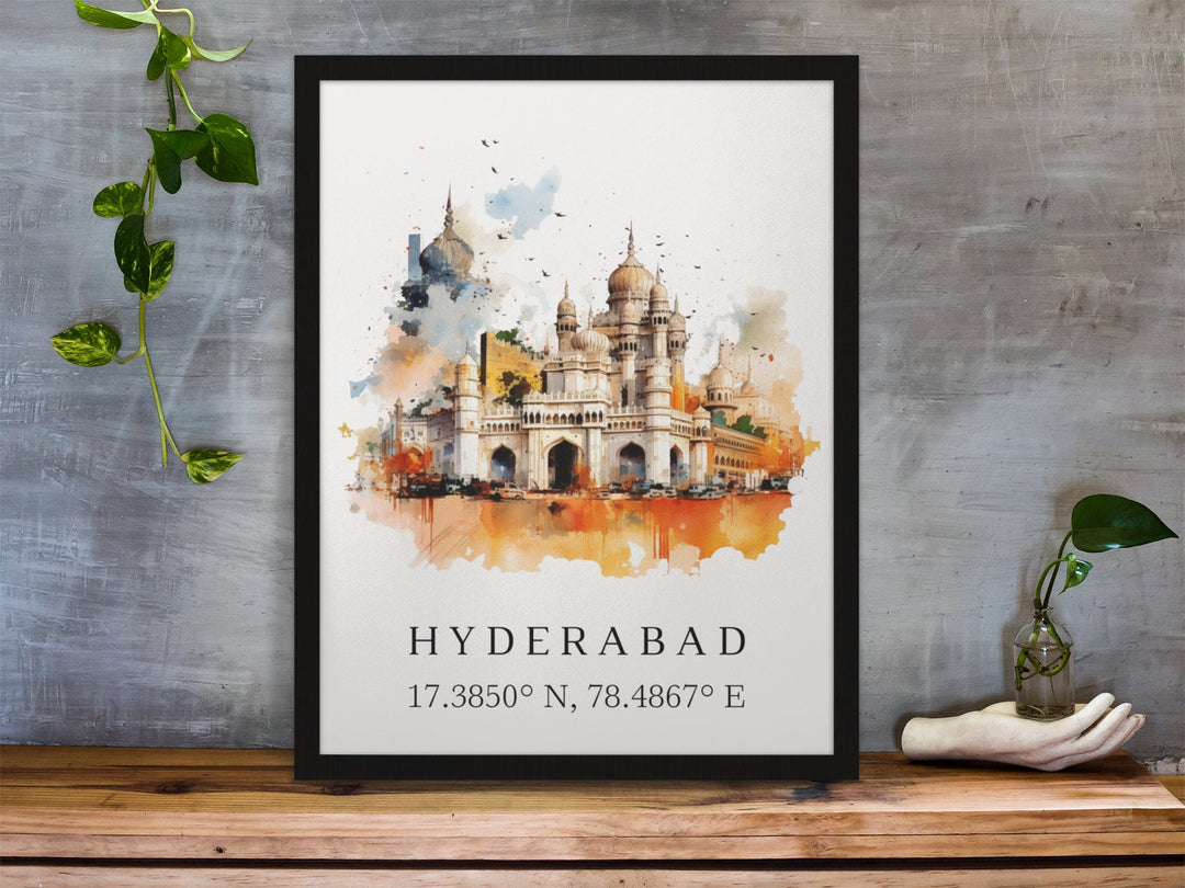 Hyderabad India wall art - India, Hyderabad poster, Hyderabad Wedding gift, Birthday present, Custom Text, Personalised Gift