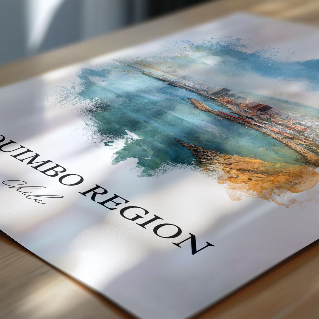 Coquimbo Chile Wall Art, Coquimbo Print, Chile Watercolor Art, Chile Gift, Chile Travel Print, Travel Poster, Housewarming Gift